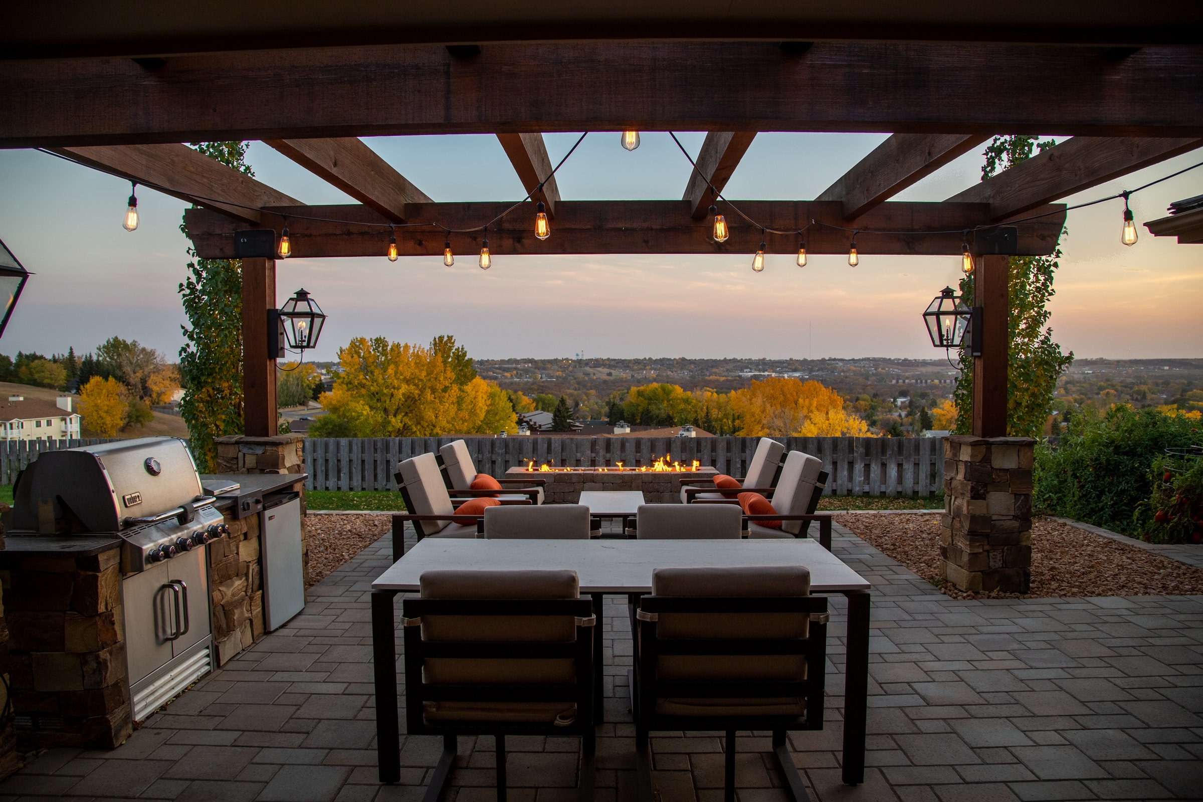 Patio view and sunset