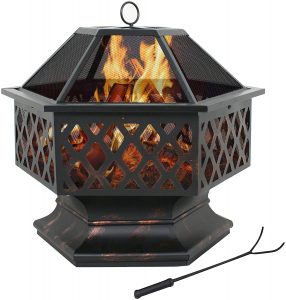 F2C Outdoor Hex Shaped Fire Pit 