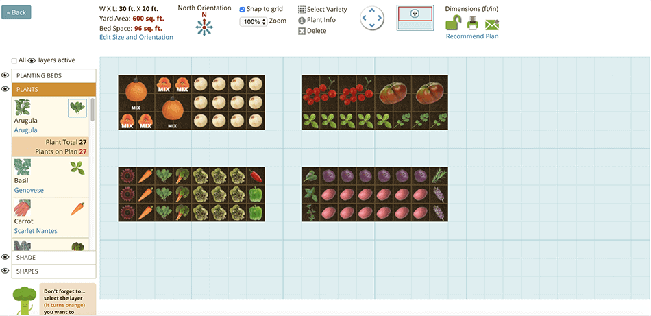 Free square foot garden planner software