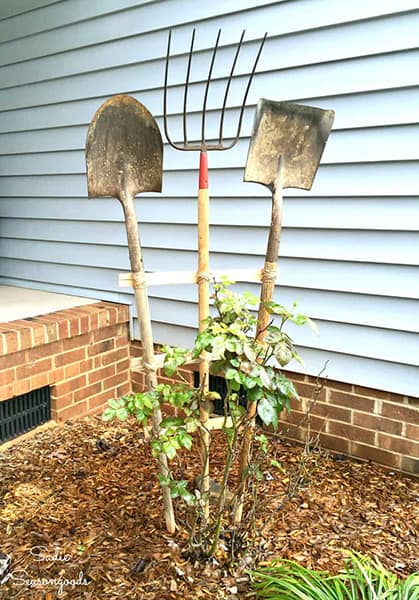 Repurposed Garden Tools Trellises