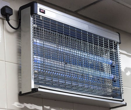 Mosquito zapper on a kitchen wall