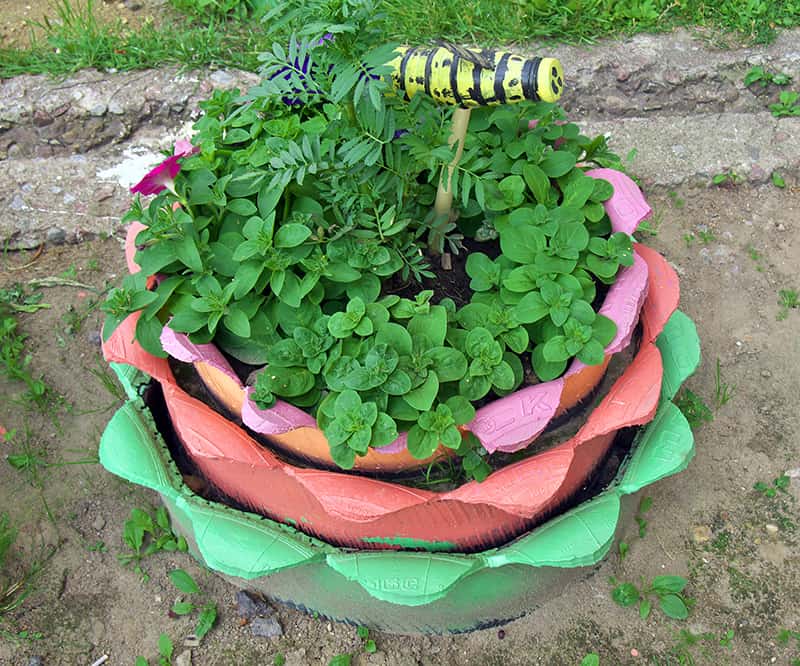 Layered Tire Flower Bed