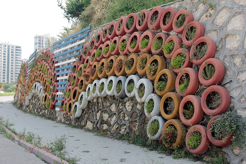 Mosaic Tire Wall