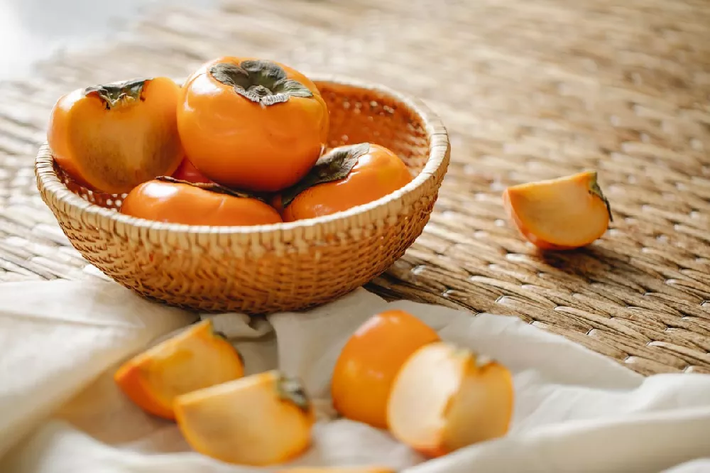 sliced Fuyu Persimmon fruit