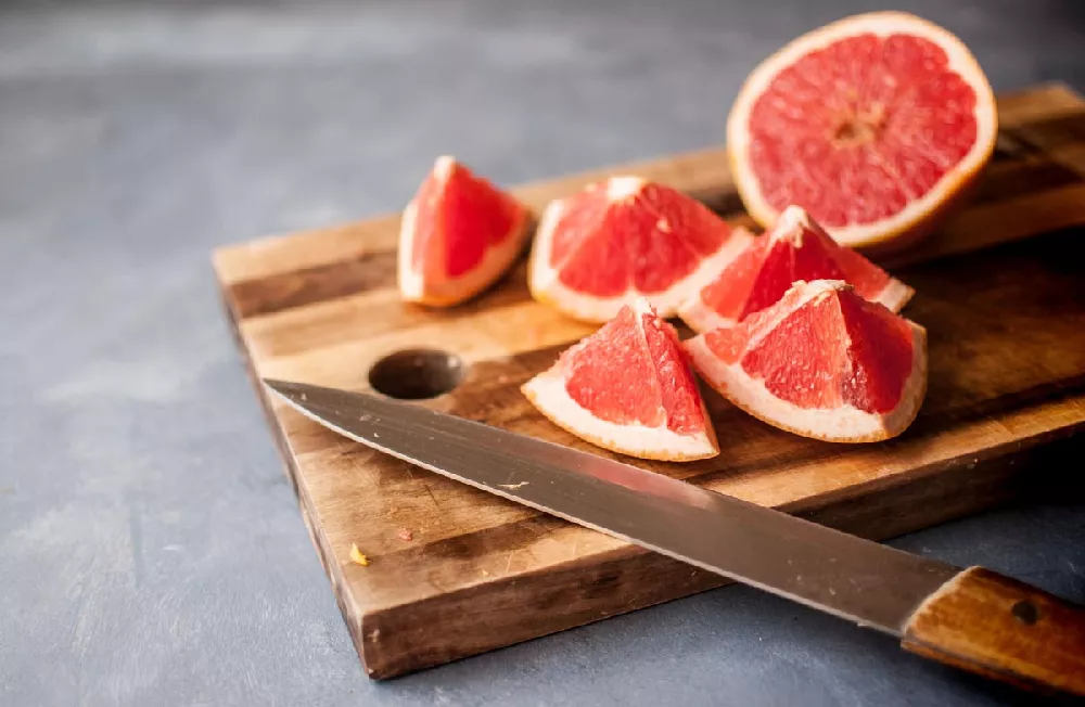 sliced Ruby Red Grapefruit