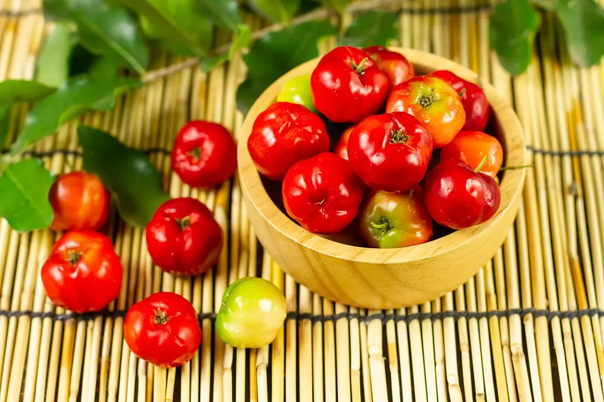 Barbados Cherry in a bowl